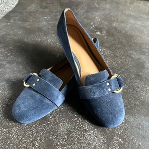 COPY - TORY BURCH Navy suede smoking flat size 7